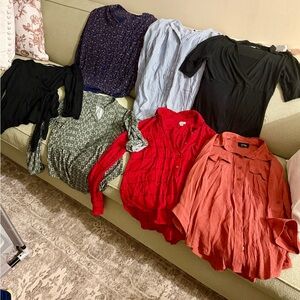 Women’s Work Professional Dressy Playful Blouse Top Bundle/ Lot 7 XS